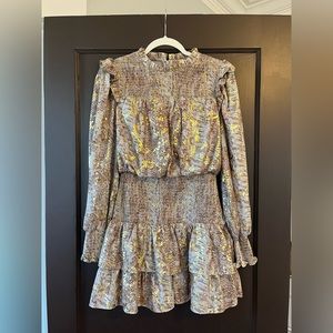 Endless rose, smocked metallic cocktail dress. Only worn once. Like brand new!